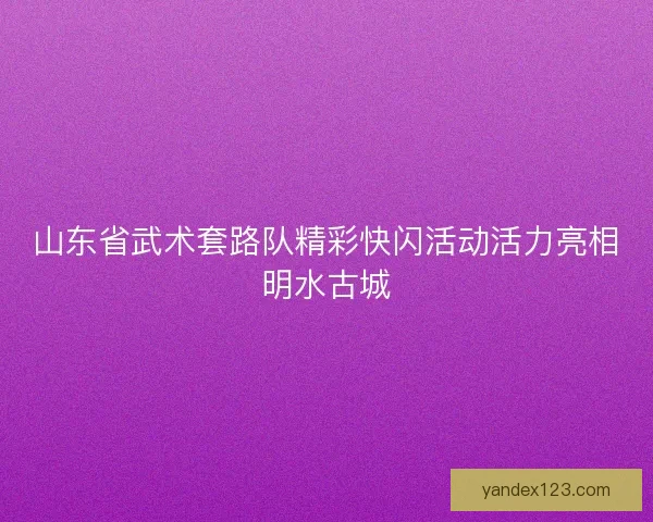 山东省武术套路队精彩快闪活动活力亮相明水古城